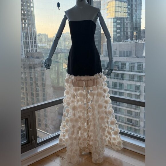 🆕 BRONX & BANCO 🧿 NWOT Harper Strapless Beige and Black Gown, Sz L US 8 - Picture 6 of 14
